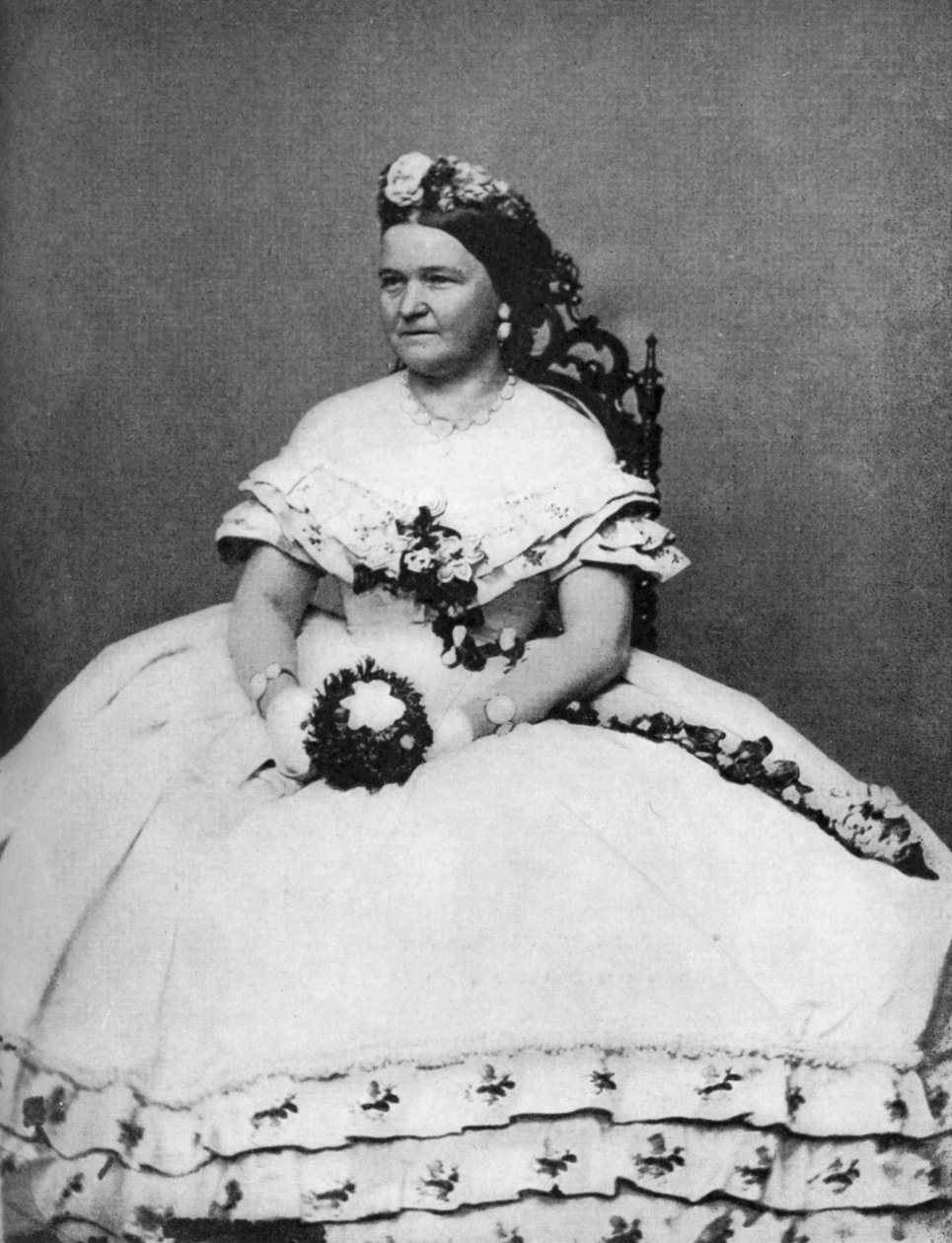 Mary Todd Lincoln, kone til president Abraham Lincoln, ca 1860-tallet, 1908 av Unbekannt