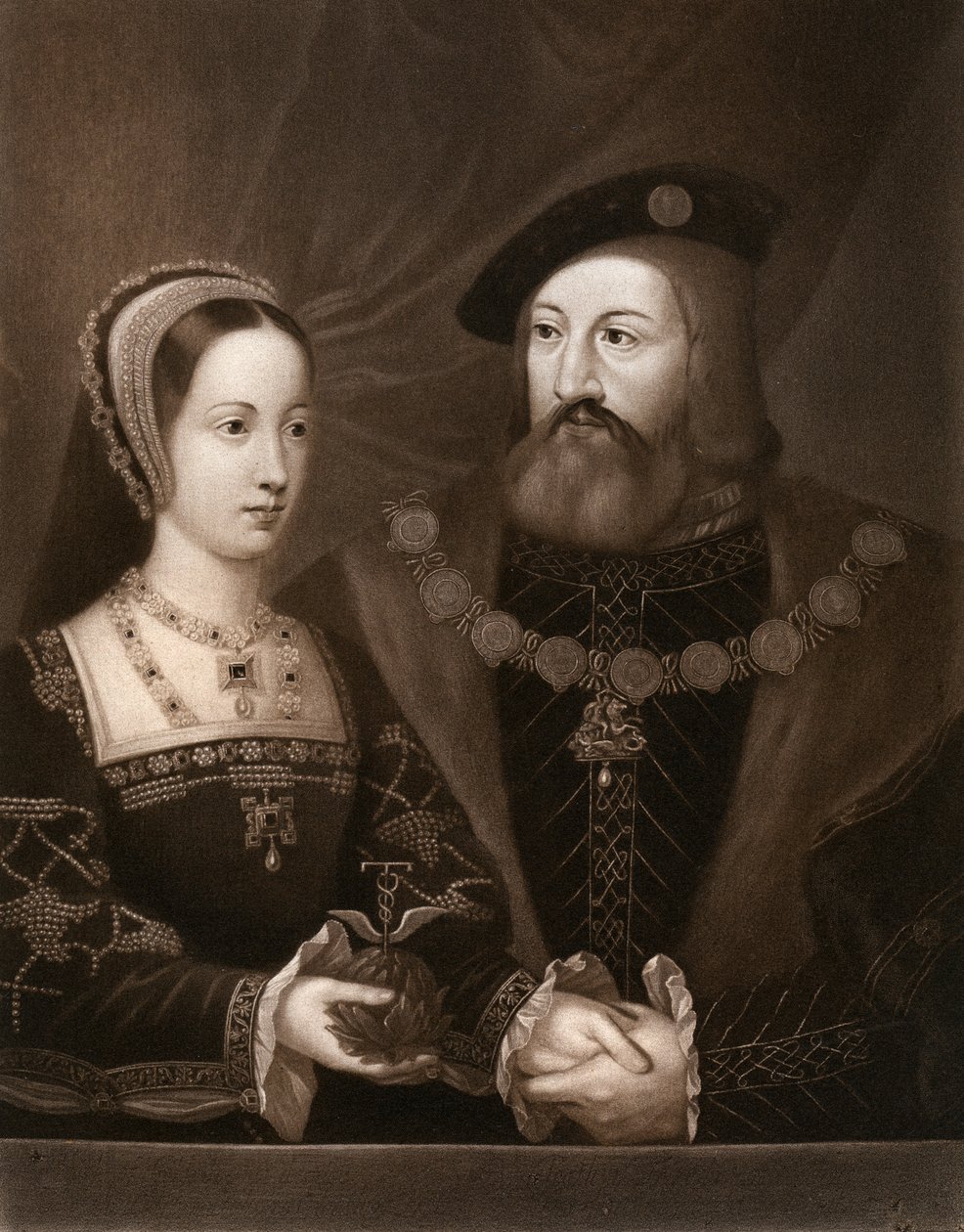 Mary Tudor og Charles Brandon, hertug av Suffolk, 1515, 1902 av Unbekannt