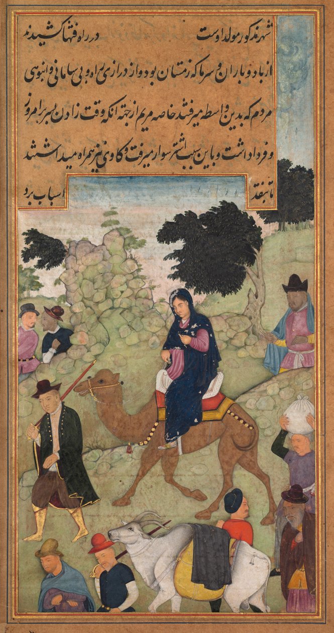 Maria og Josef reiser til Betlehem, fra en Mirat al-quds av far Jerome Xavier..., 1602-1604. av Unbekannt