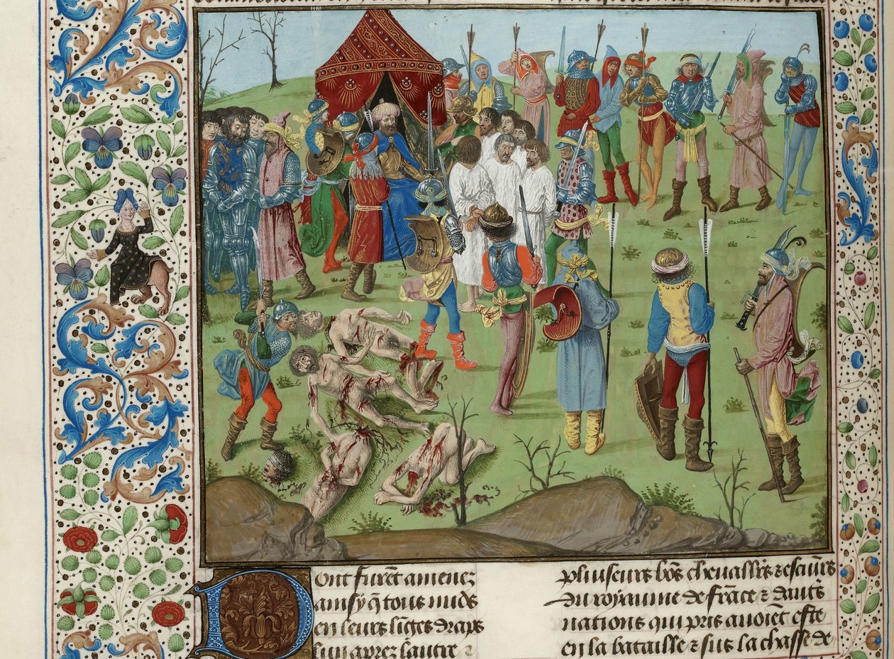 Massakren på de kristne etter slaget ved Nicopolis, ca 1470-1475. av Unbekannt