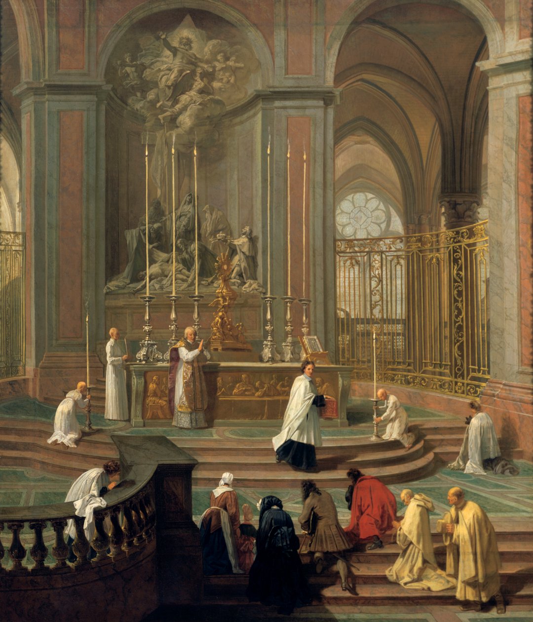Messe sagt av kanonen de la Porte, eller hovedalteret til Notre Dame, Paris, 1708-1710 av Unbekannt