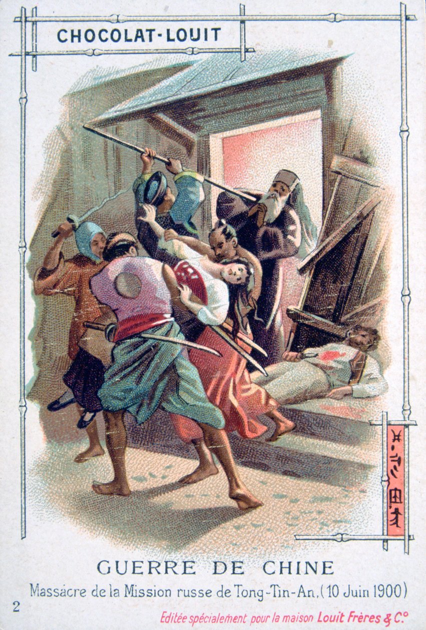 Massakre i den russiske misjonen Tong-Tin-An, Boxer Rebellion, Kina, 10. juni 1900 av Unbekannt