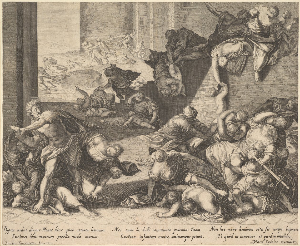Massacre of the Innocents, redusert og omvendt kopi etter Aegidius Sadeler, 16001629. av Unbekannt