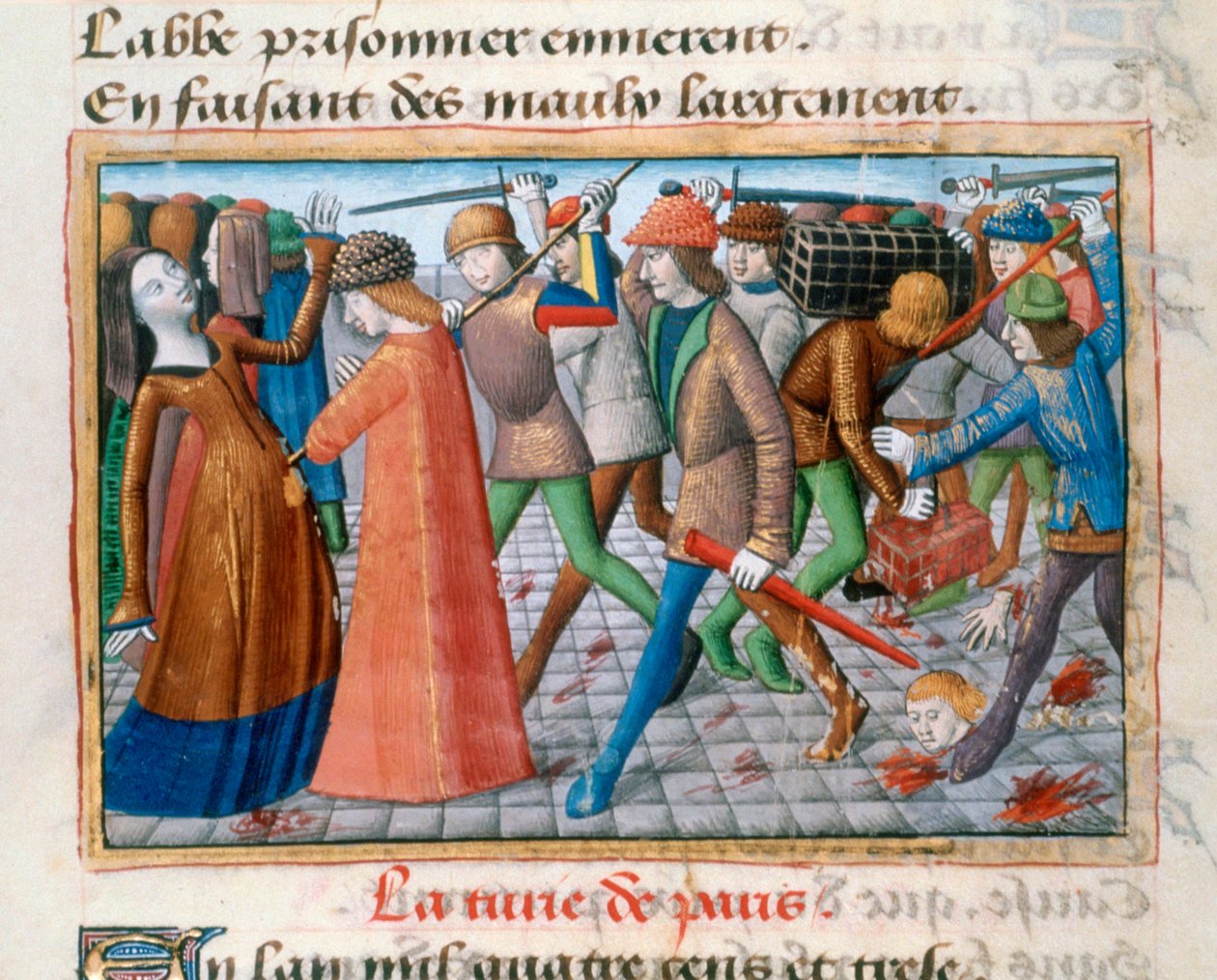 Massakren på innbyggerne i Paris, mai 1413, 1484 av Unbekannt