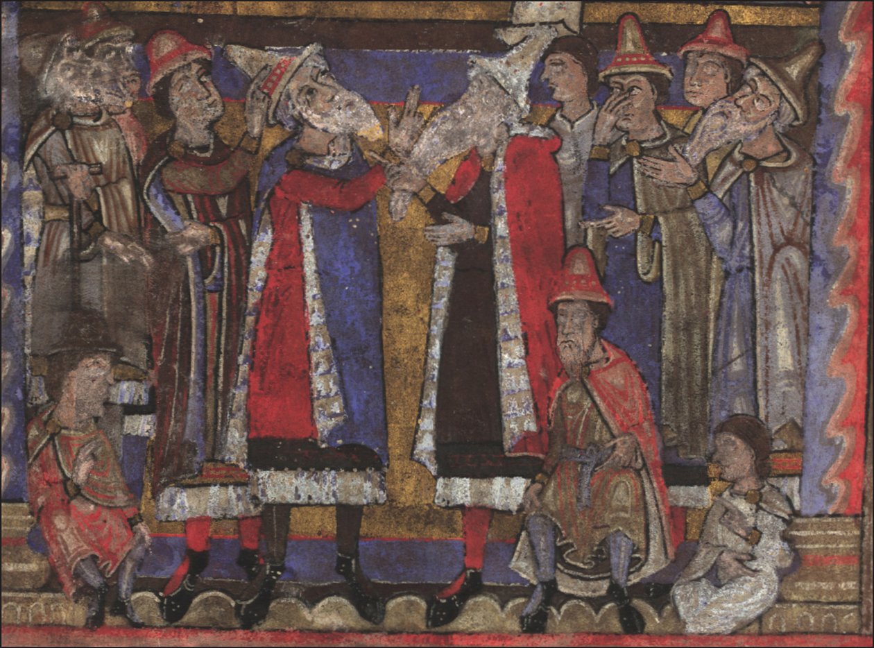 Matthew og representantene for de tolv stammene i Israel Evangelier, tidligere Dresden Ms. A 94, av Unbekannt
