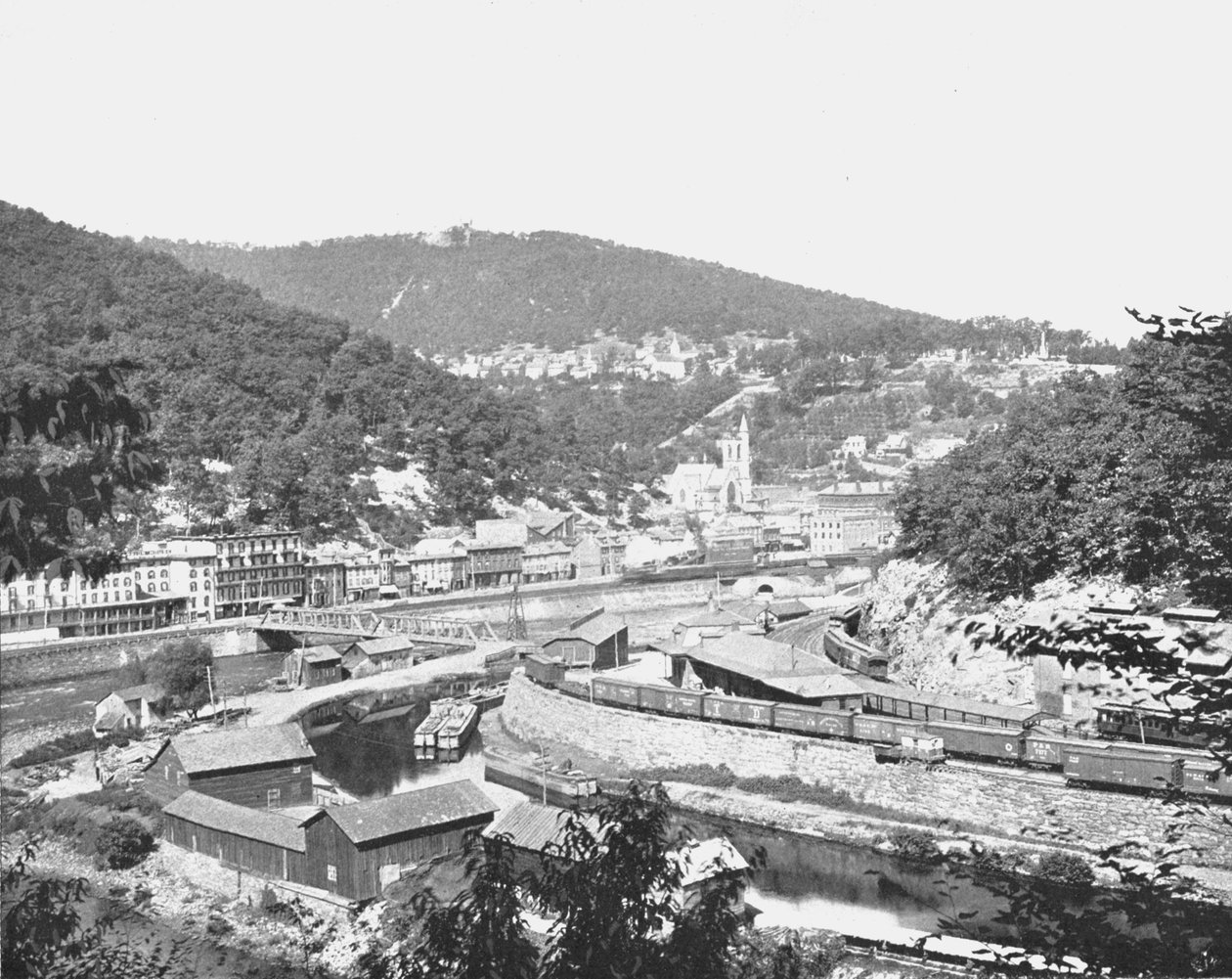 Mauch Chunk, Pennsylvania, viser Mount Pisgah, USA, c1900. av Unbekannt