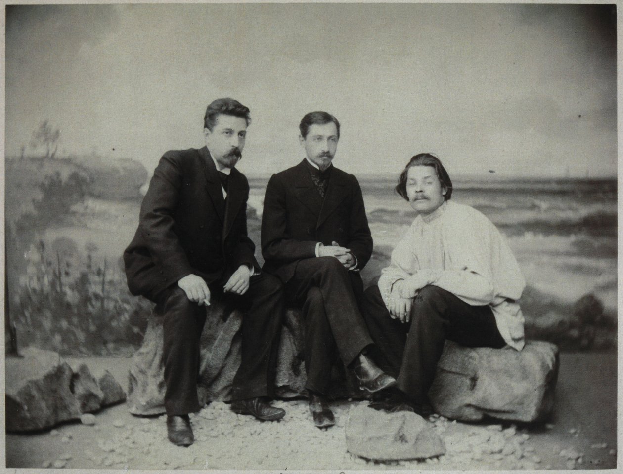 Maxim Gorky, Ivan Bunin og Nikolai Teleshov, 1900 av Unbekannt