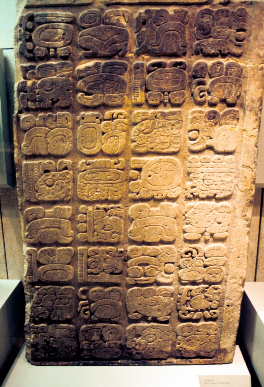 Maya-overligger viser de ni generasjonene med herskere ved Yaxchilan, 450-550 av Unbekannt