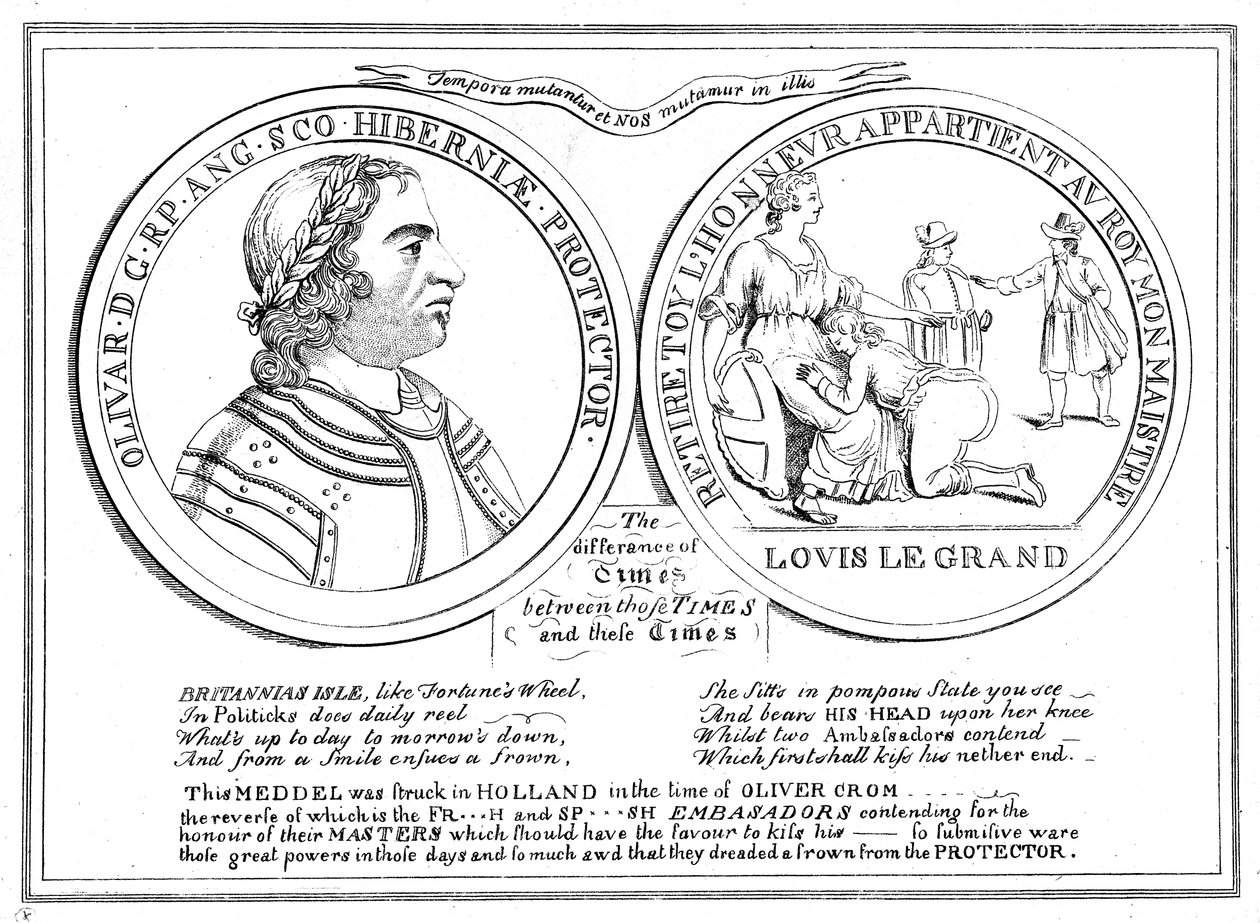 Medalje fra tiden til Oliver Cromwell, 1600-tallet av Unbekannt