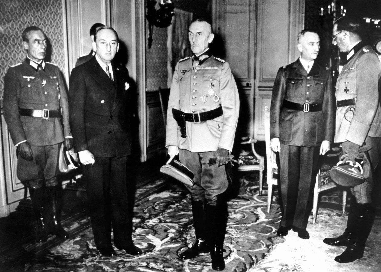 Møte mellom tyske offiserer og franske Vichy-myndigheter, Frankrike, 1940-1944 av Unbekannt