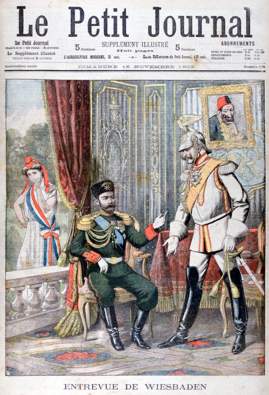 Møte mellom tsar Nicholas II og Kaiser Wilhelm II, Wiesbaden, Tyskland, 1903 av Unbekannt