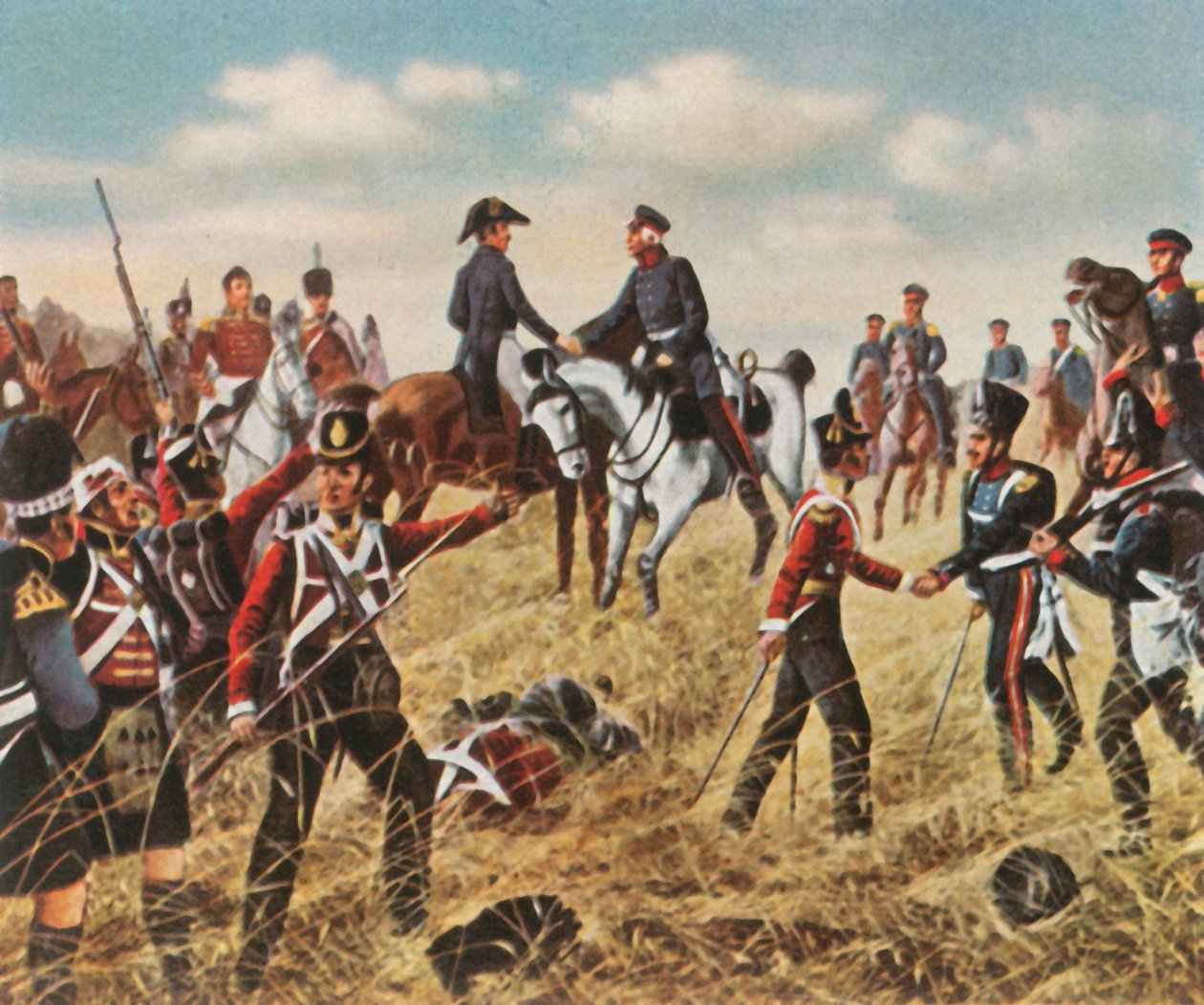 Møte mellom Wellington og Blücher i Waterloo, 18. juni 1815, 1936. av Unbekannt