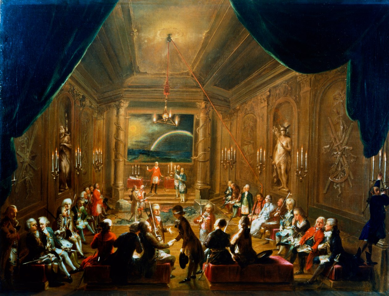 Møte i Frimurerlogen, Wien, 1700-tallet av Unbekannt