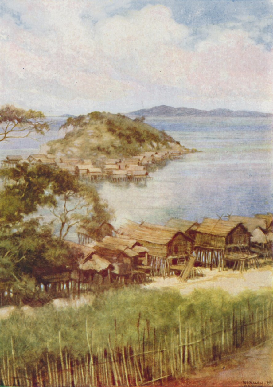 Melanesian Village, 1924 av Unbekannt