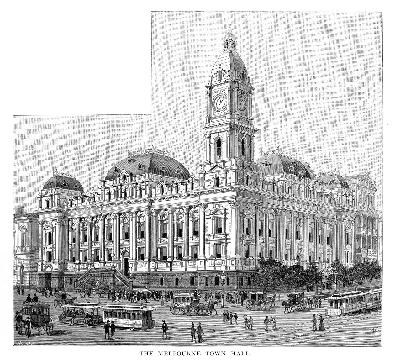 Melbourne rådhus, Victoria, Australia, 1886 av Unbekannt