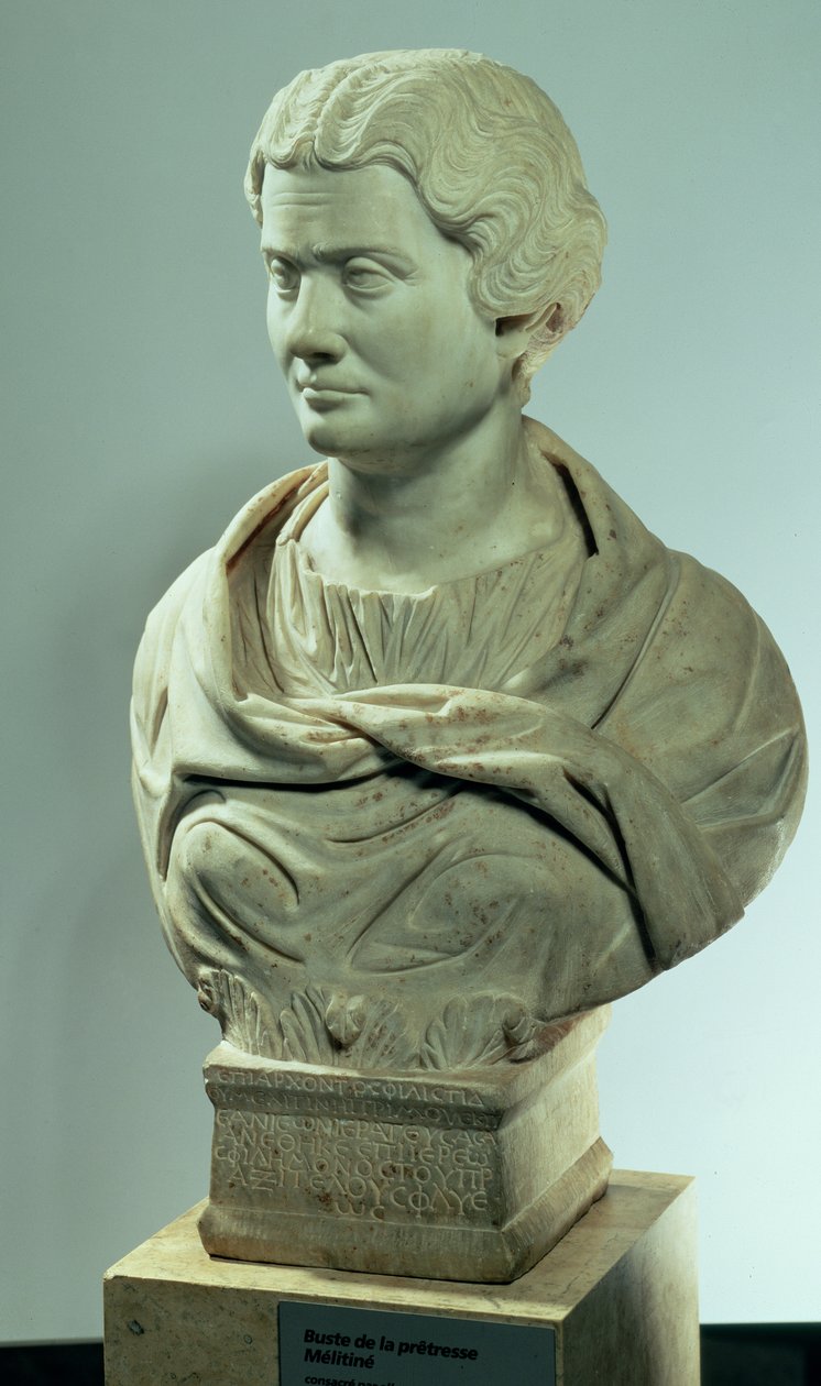 Melitene, prestinne av gudenes mor, romersk marmorbyste, innviet 162 e.Kr. av Unbekannt