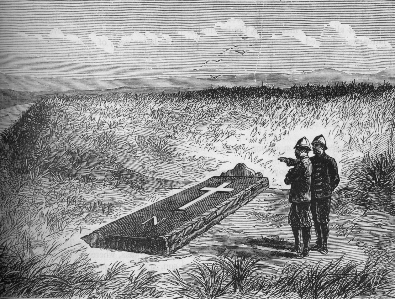 Minnestein på stedet der prins Louis Napoleon ble drept, ca 1880 av Unbekannt