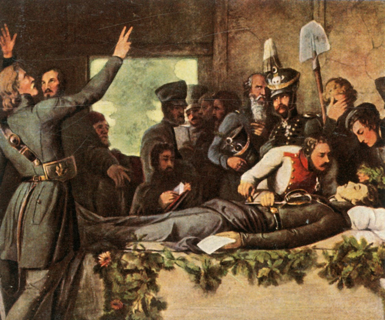 Menn fra Lützow Free Corps med Körners kropp, 26. august 1813, 1936. av Unbekannt