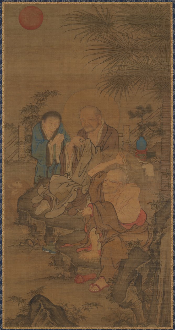 Mending Clothes in the Early Morning Sun, Ming-dynastiet, 1400-1500-tallet. av Unbekannt