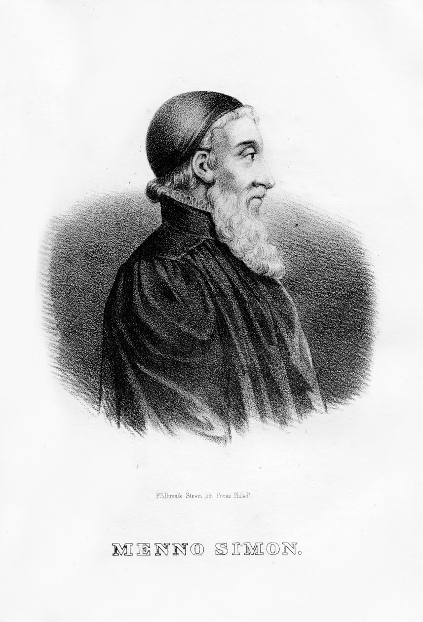Menno Simons, nederlandsk anabaptistisk religiøs leder, 1854 av Unbekannt