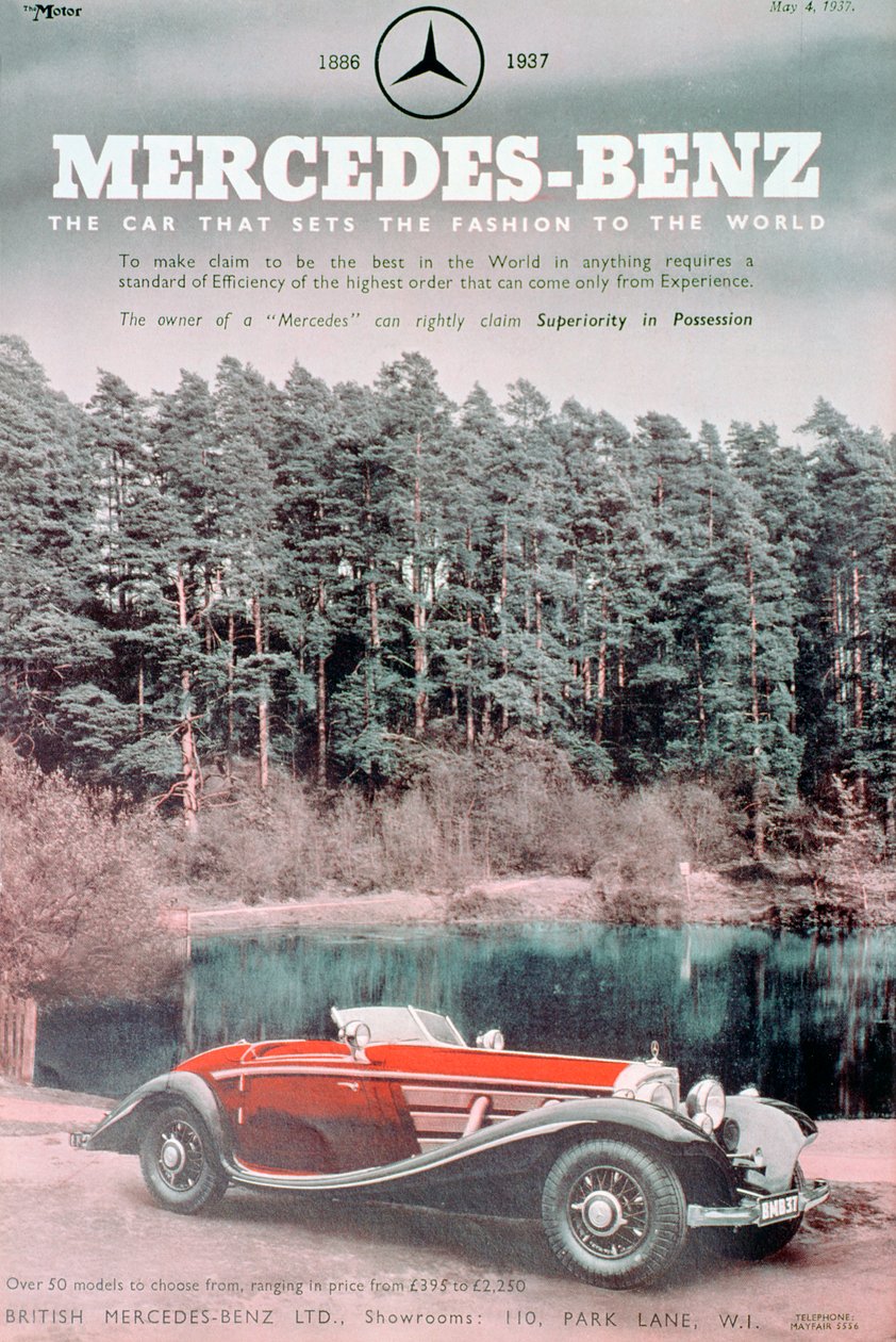 Mercedes-Benz bilannonse, 1937 av Unbekannt