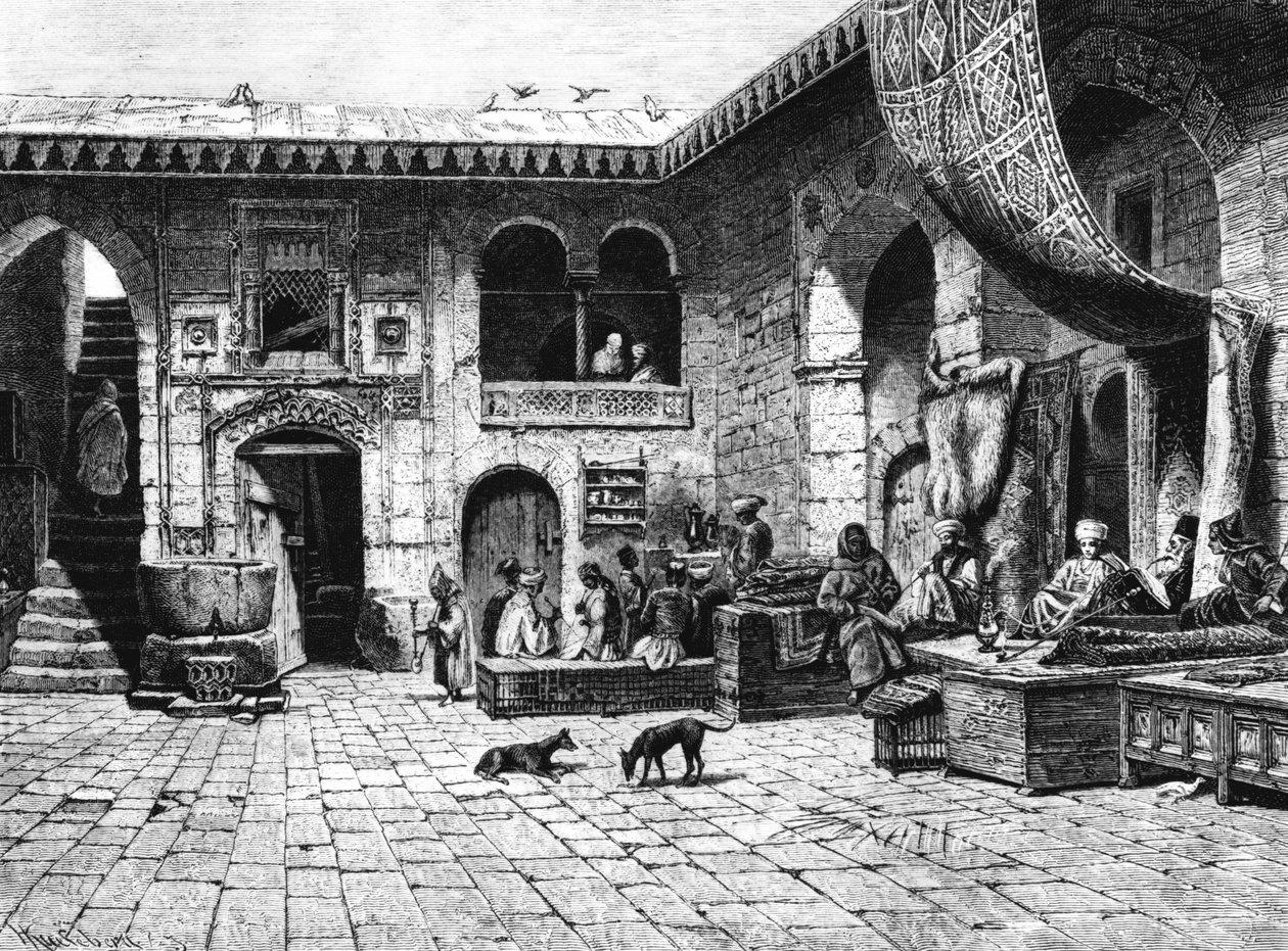 Merchants of Carpet til Khan El-Country Cottage, 1880 av Unbekannt
