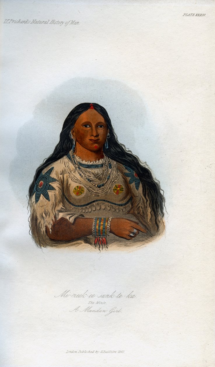 Mi-neek-ee-sank-te-ka, The Mink, A Mandan Girl, 1848 av Unbekannt