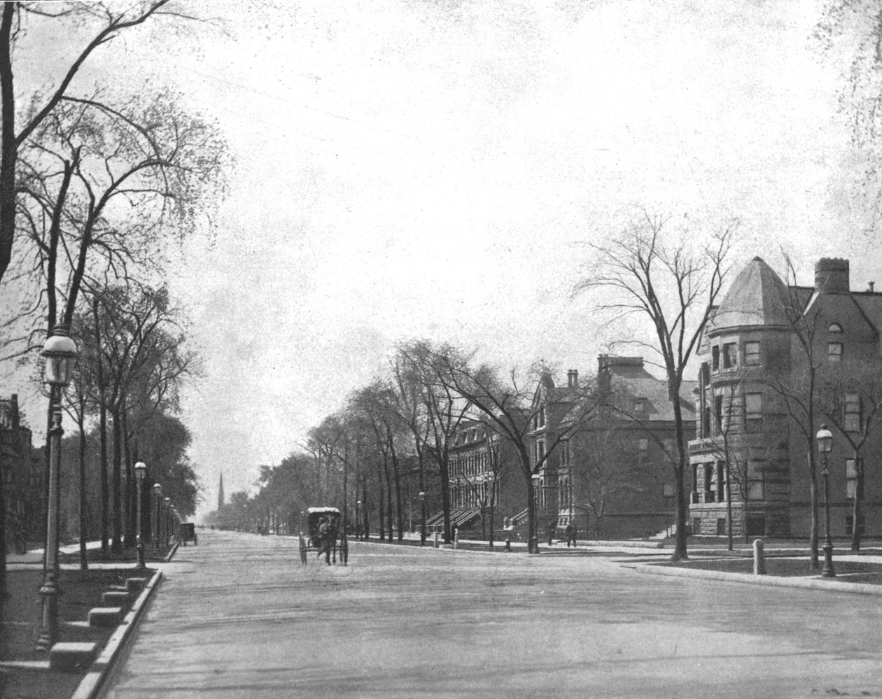 Michigan Avenue, ser sørover, Chicago, Illinois, USA, c1900. av Unbekannt