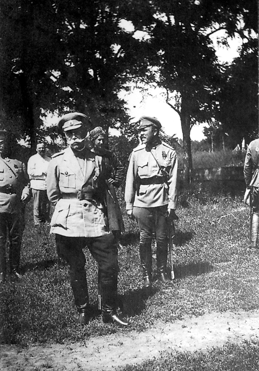 Mikhail Alekseyev, øverstkommanderende for den frivillige hæren, nær Ekaterinodar, Russland, 1918 av Unbekannt