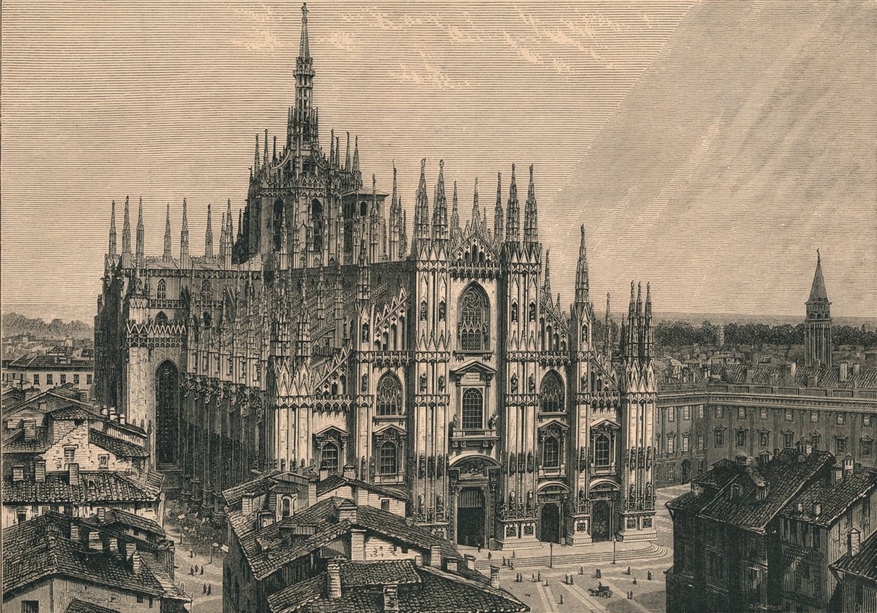 Katedralen i Milano, 1873. av Unbekannt