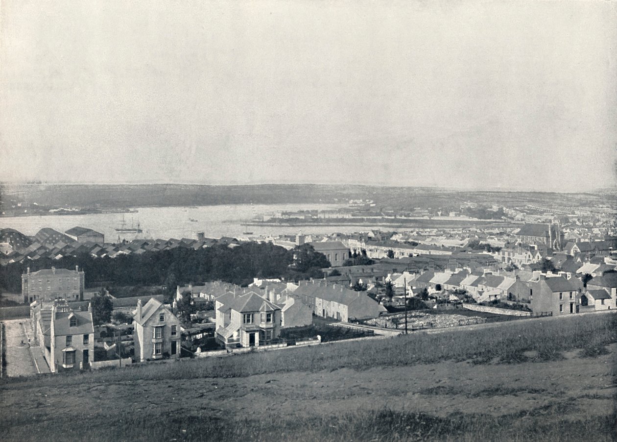 Milford Haven - Generell utsikt over byen og havn, 1895 av Unbekannt