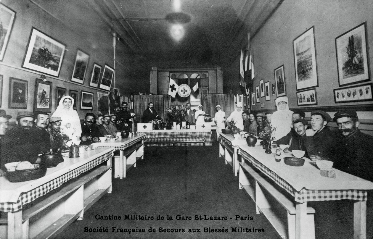 Militær kantine, Gare St Lazare, Paris, første verdenskrig, 1914-1918 av Unbekannt