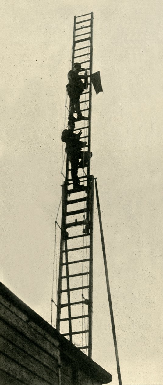 Militære observatører på jernbanen, første verdenskrig, 1914, c1920. av Unbekannt