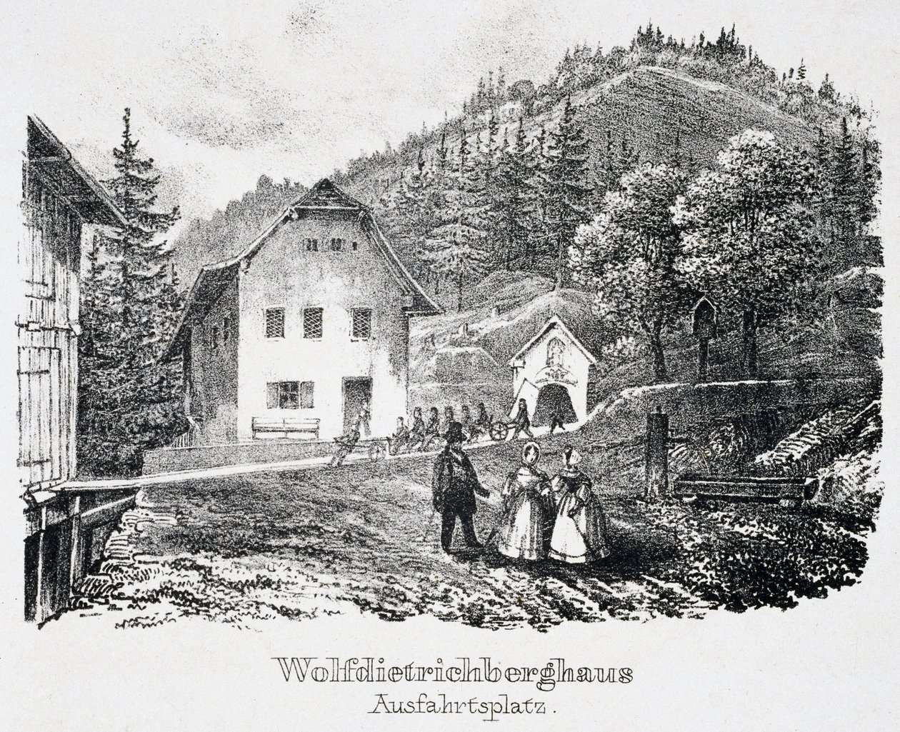 Saltgruve: Wolfdietrich-bygningen og utgangen fra gruven, i Durrnberg, Østerrike av Unbekannt
