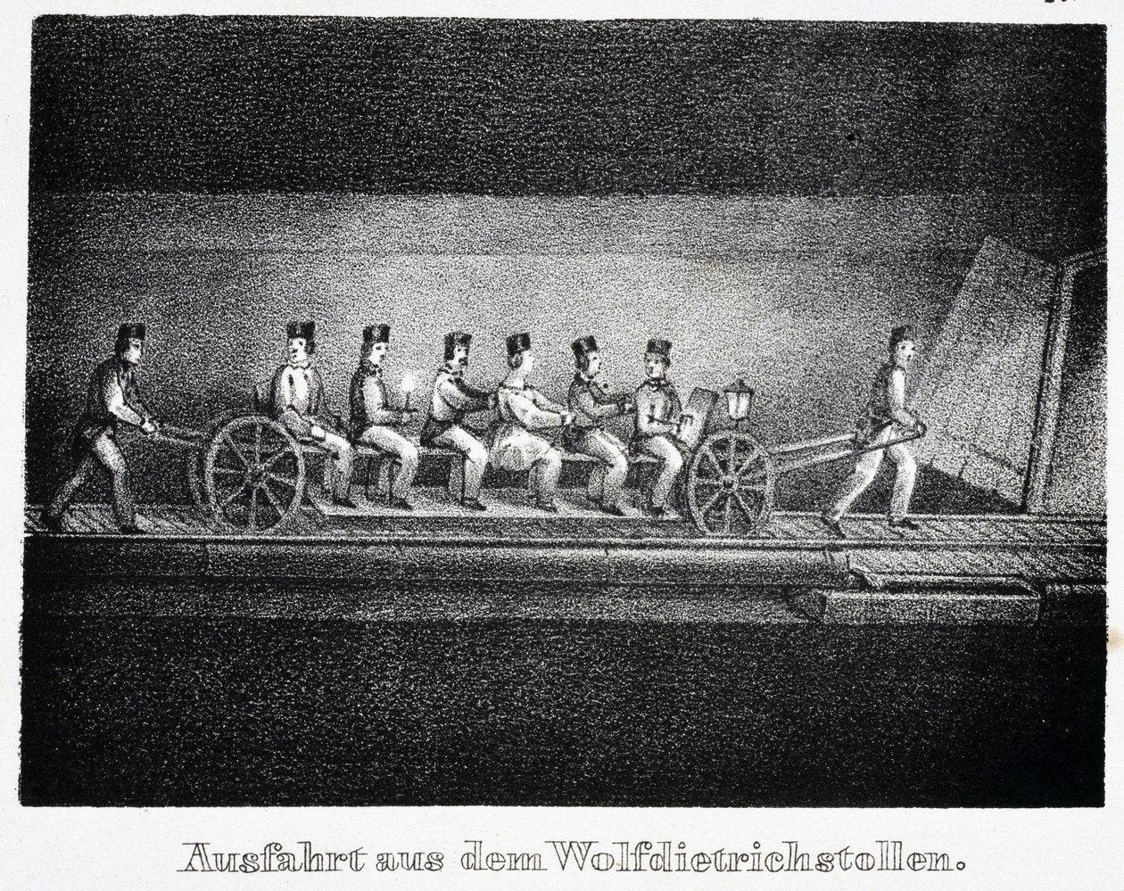 Saltgruve: transport i Wolfdietrich-tunnelen, i Durrnberg, Østerrike av Unbekannt