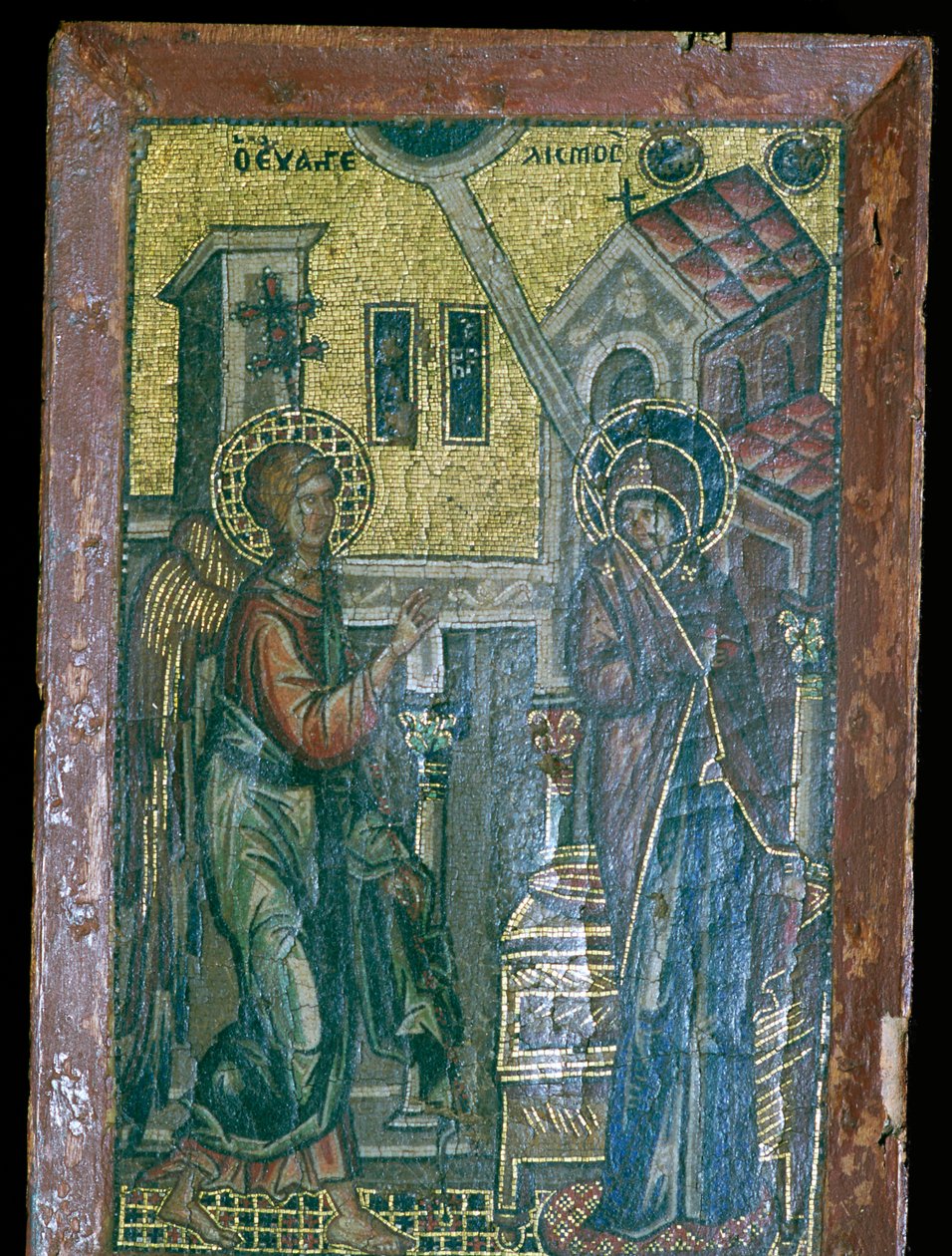 Miniatyr bysantinsk mosaikk av kunngjøringen, 1300-tallet av Unbekannt