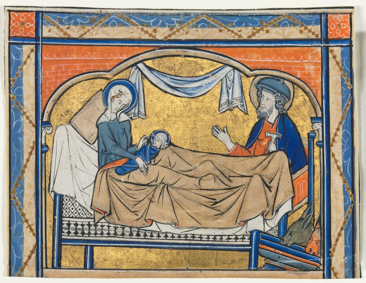 Miniatyr utskåret fra en Psalter: The Nativity, ca. 1270. av Unbekannt