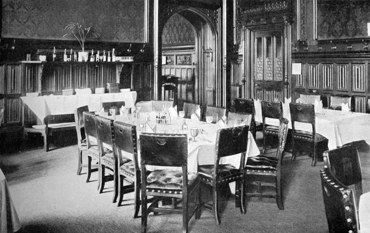 Ministerbord, Underhusets spisesal, Palace of Westminster, London, c1905 av Unbekannt