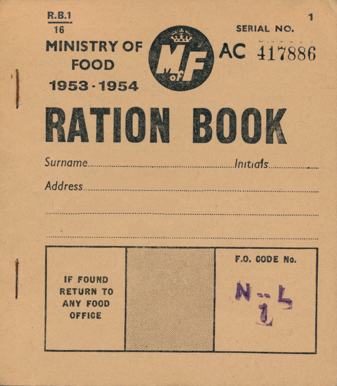 Matdepartementets rasjonsbok, 1953-1954 av Unbekannt