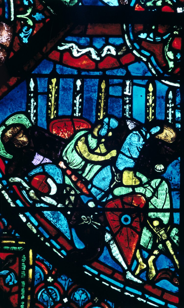 Miracle of the blomstrende lanser, farget glass, Chartres Cathedral, Frankrike, c1225 av Unbekannt