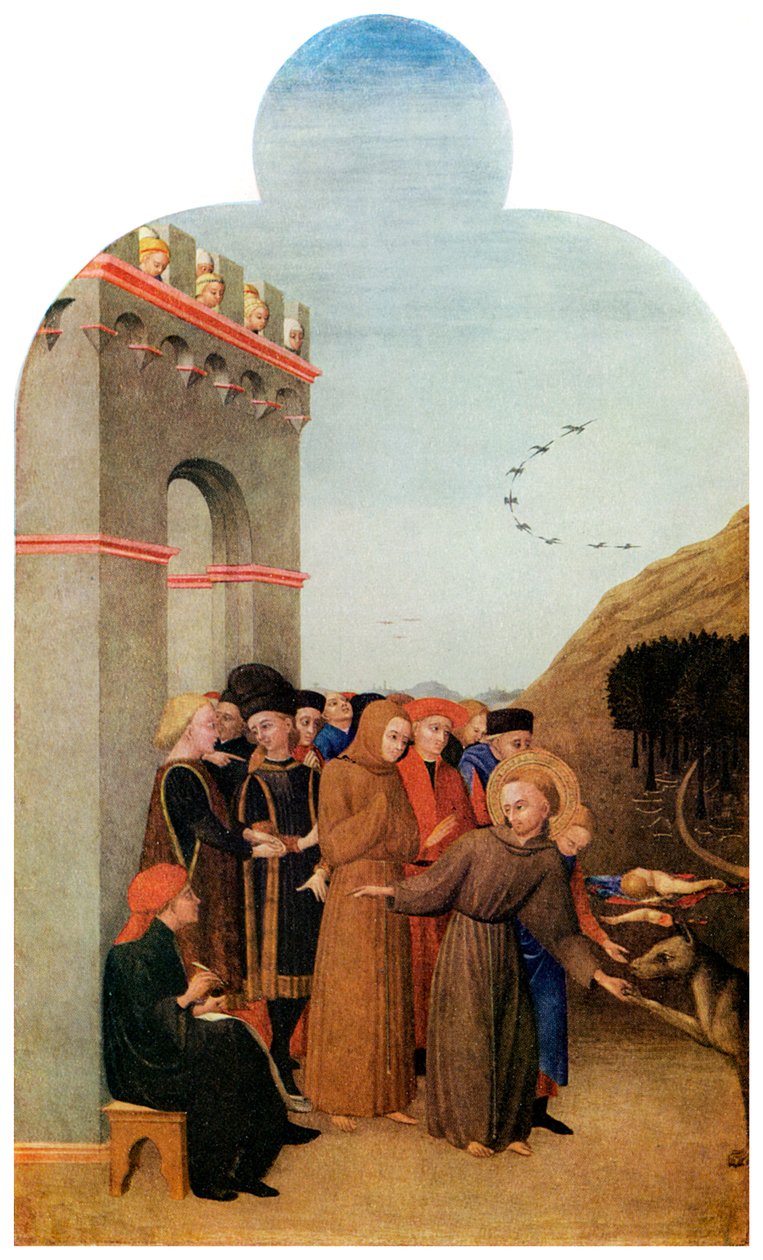 Mirakler: legenden om ulven av Gubbio, c1437-1444 1956 av Unbekannt