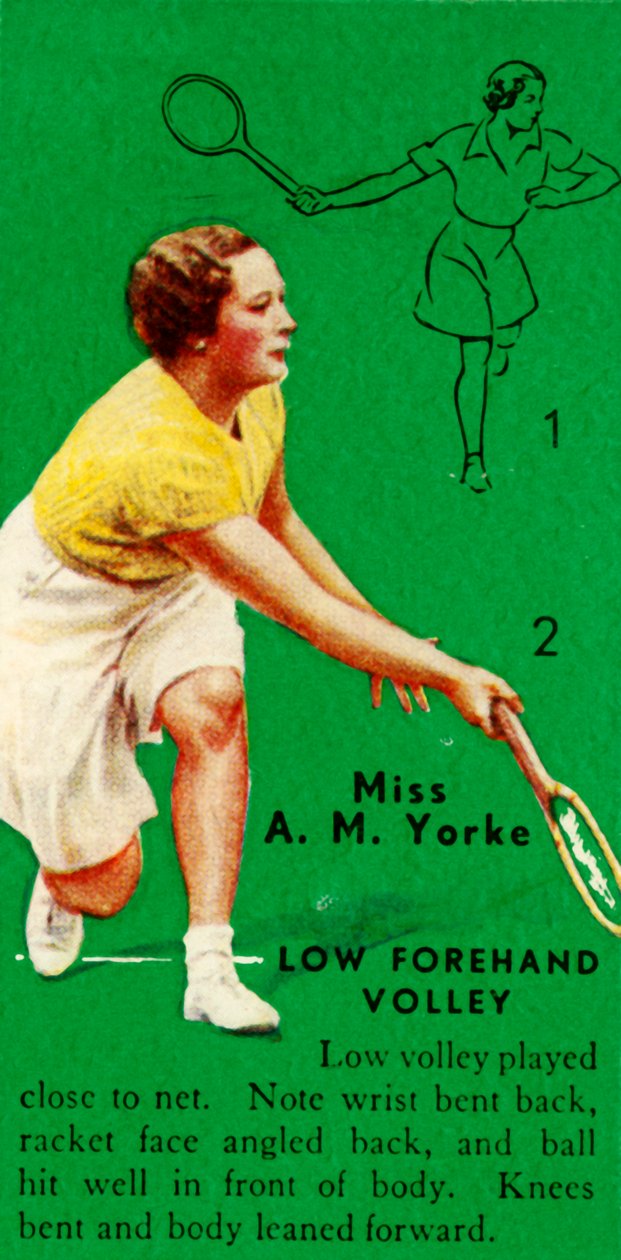 Miss A. M. Yorke - Low Forehand Volley, c1935. av Unbekannt