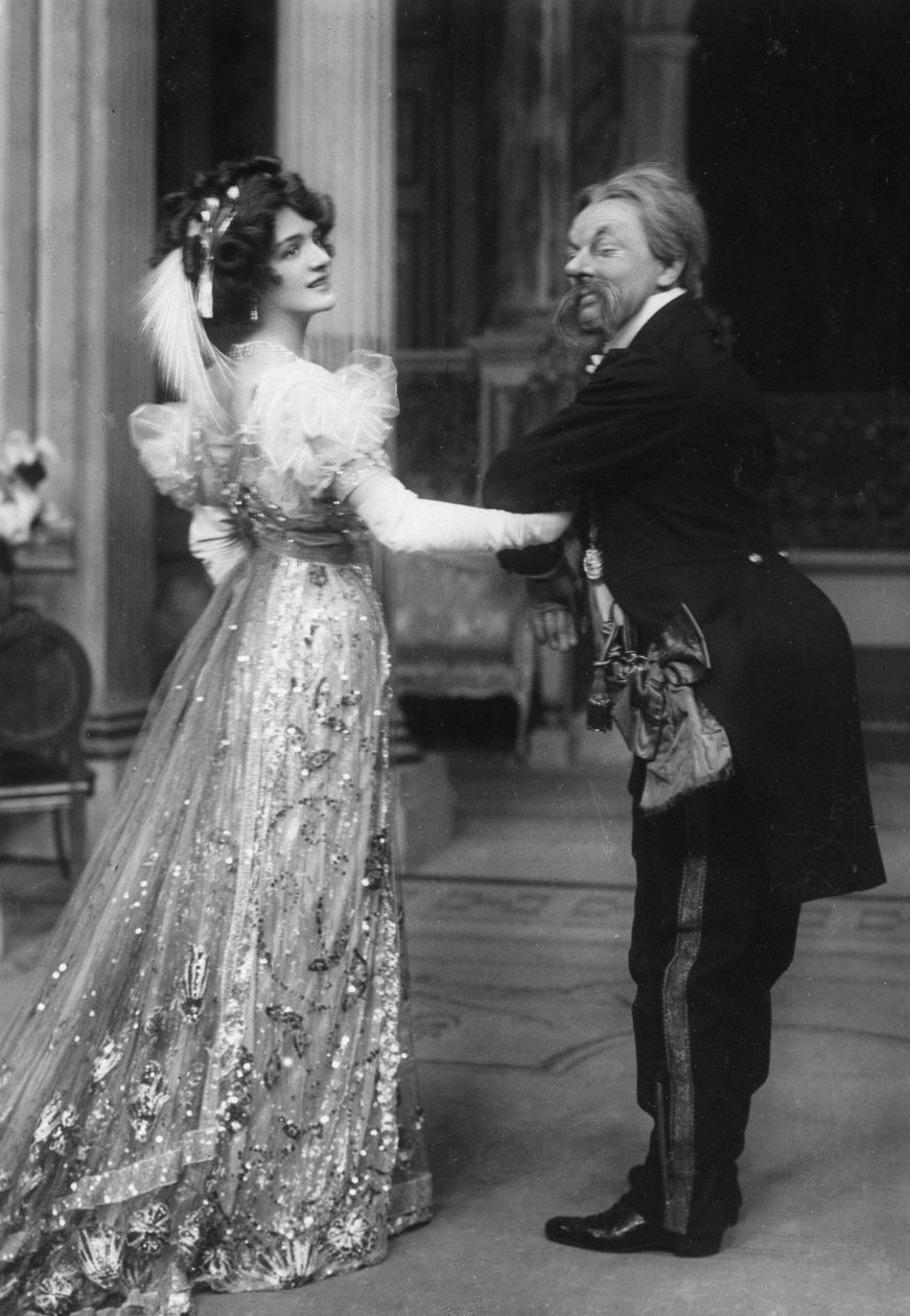 Miss Lily Elsie og Mr George Graves i The Merry Widow, 20. århundre av Unbekannt