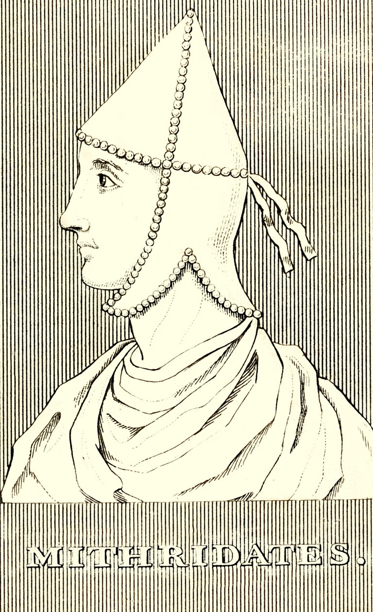 Mithridates, 65-110 e.Kr., 1830. av Unbekannt