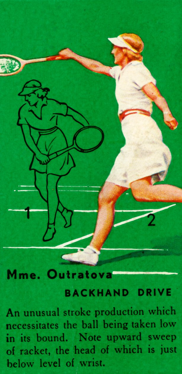 Mme. Outratova - Backhand Drive, c1935. av Unbekannt