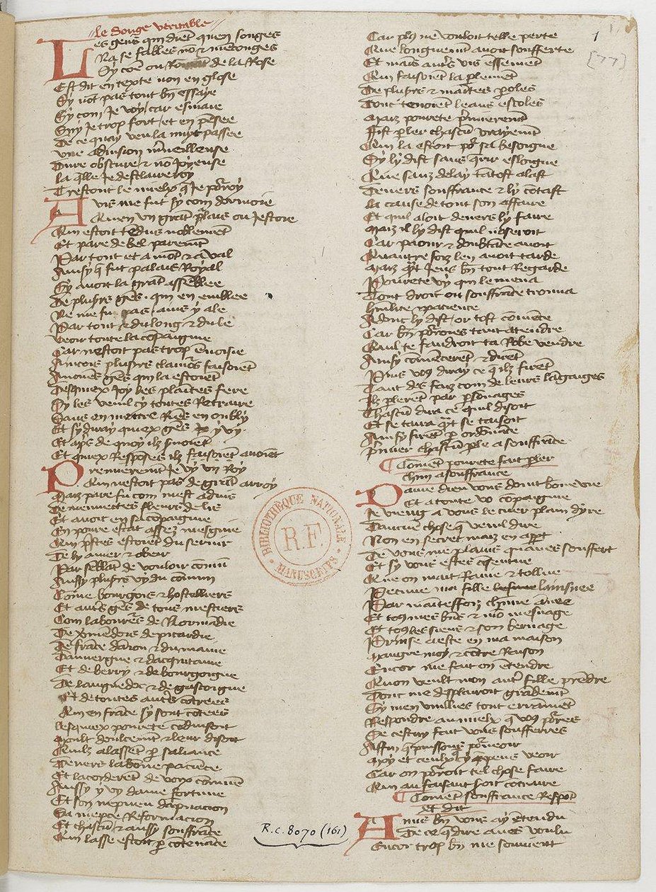 Menagier of Paris, en manuskriptside, 1393 av Unbekannt