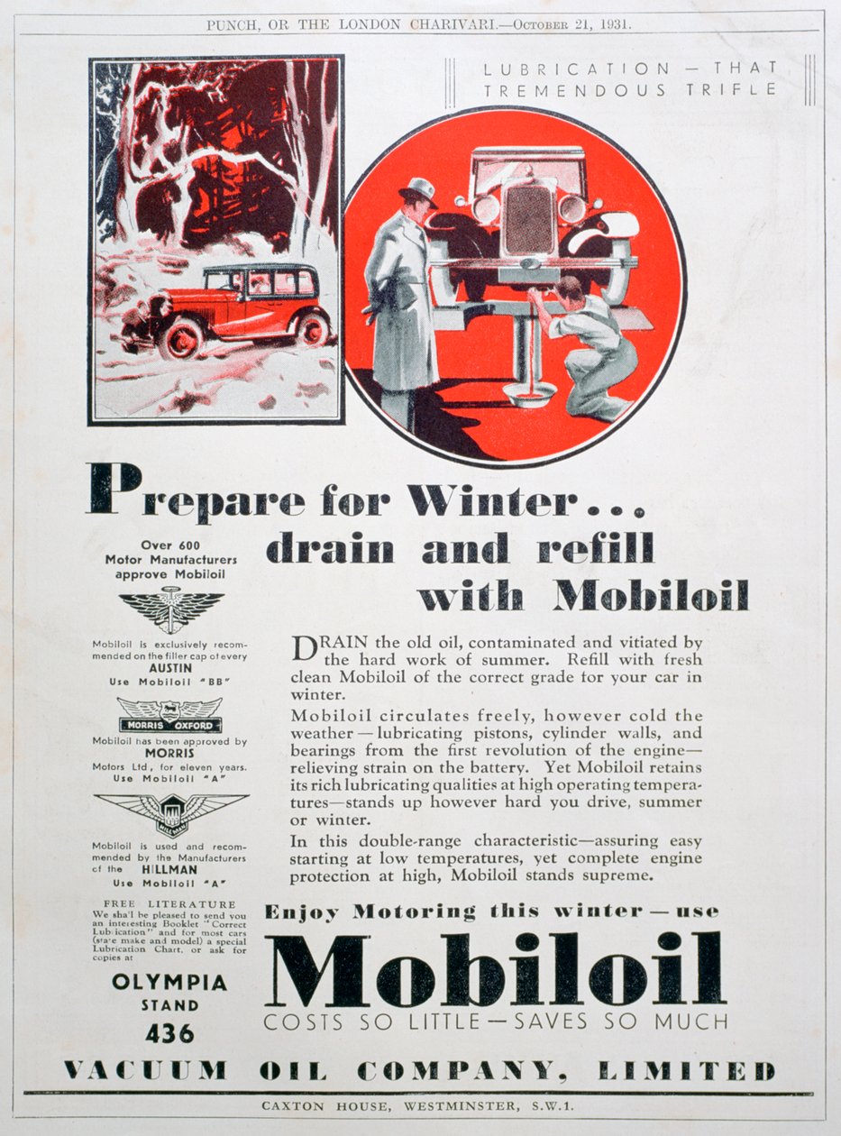 Mobiloil motoroljeannonse, 1931 av Unbekannt