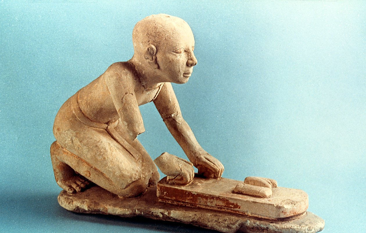 Modell av en baker som elter deig og danner brød, gammel egyptisk av Unbekannt