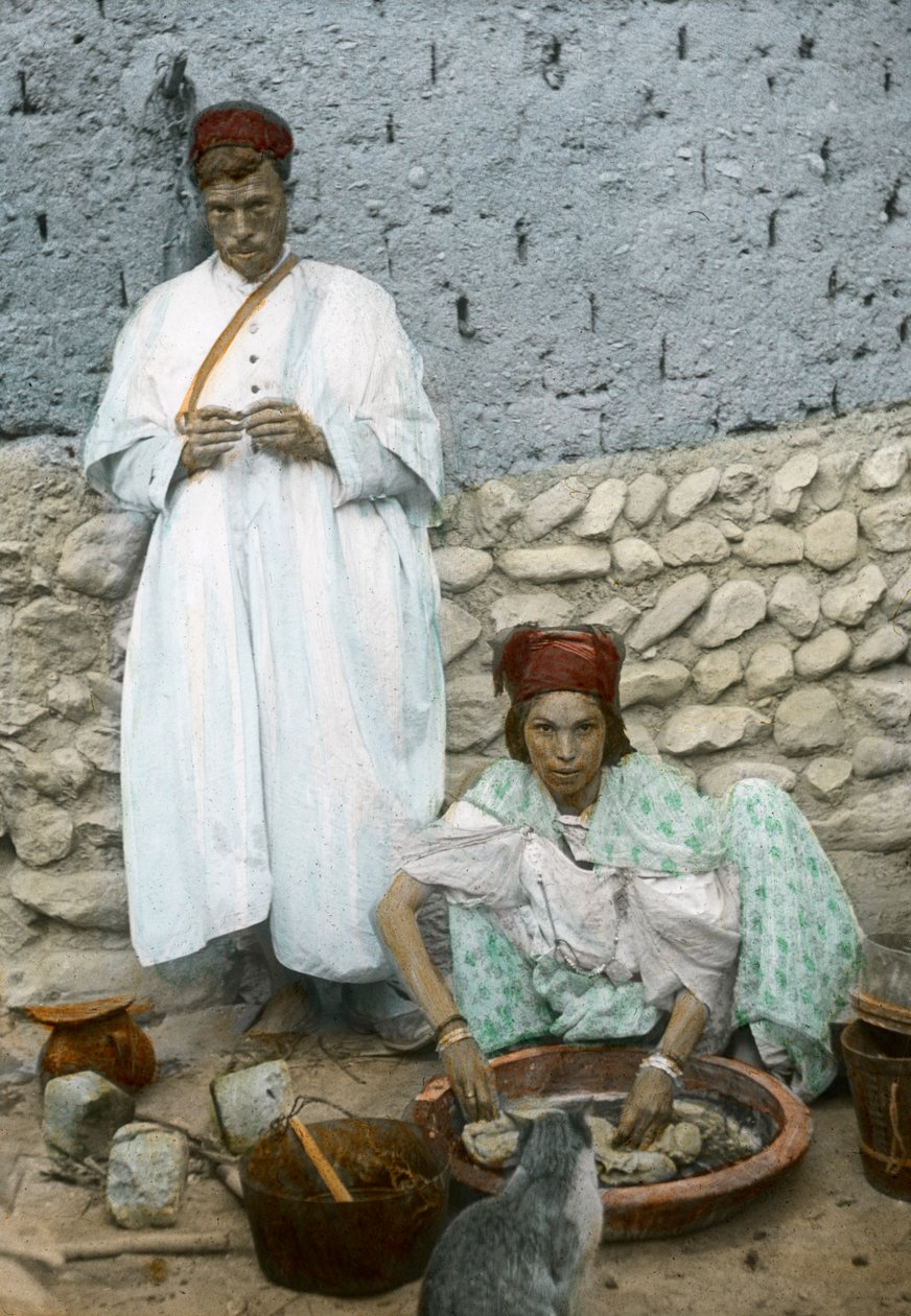 Mohamed Ben Ali og hans kone, El Kantara, Tunisia av Unbekannt