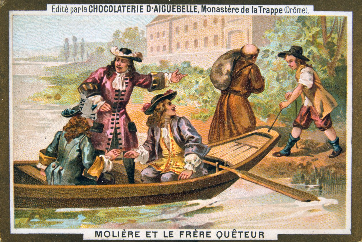 Moliere and the mendicant friar, 1800-tallet av Unbekannt